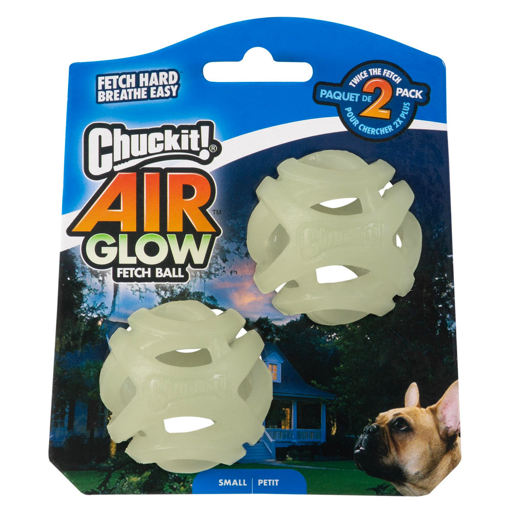 Chuckit! Air Glow bola de 2 pulgadas para perros pequeños, ideal para jugar en casa y parque.