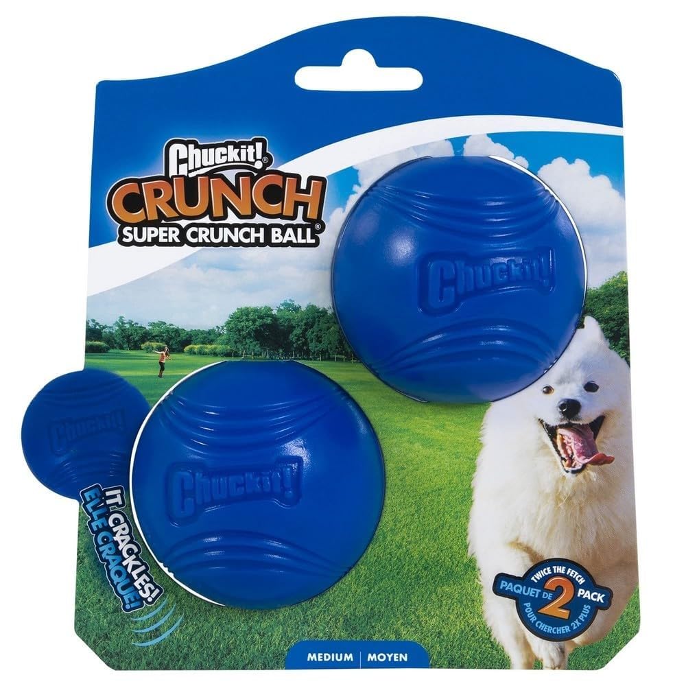 Chuckit Crunch Ball, balle pour chien moyen prête pour le fetch et le rebond.