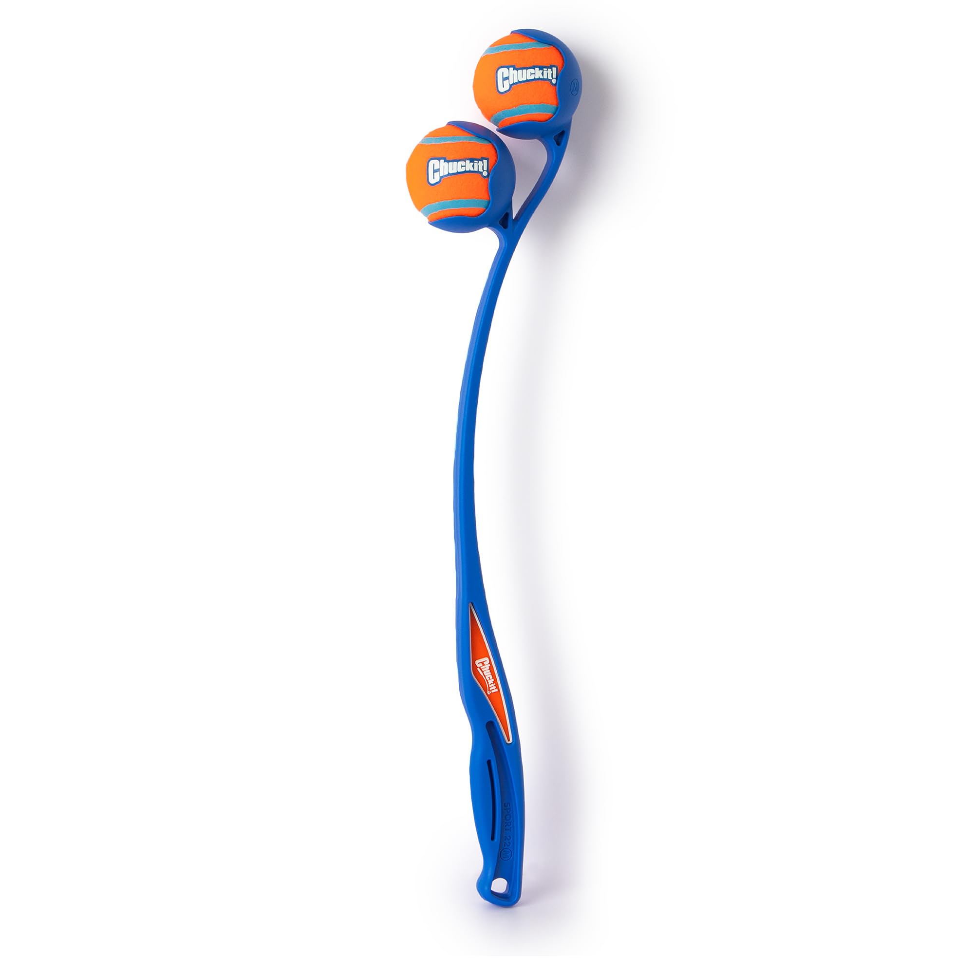 Chuckit! Duo 22M con agarre ergonómico mejora alcance y reduce esfuerzo.
