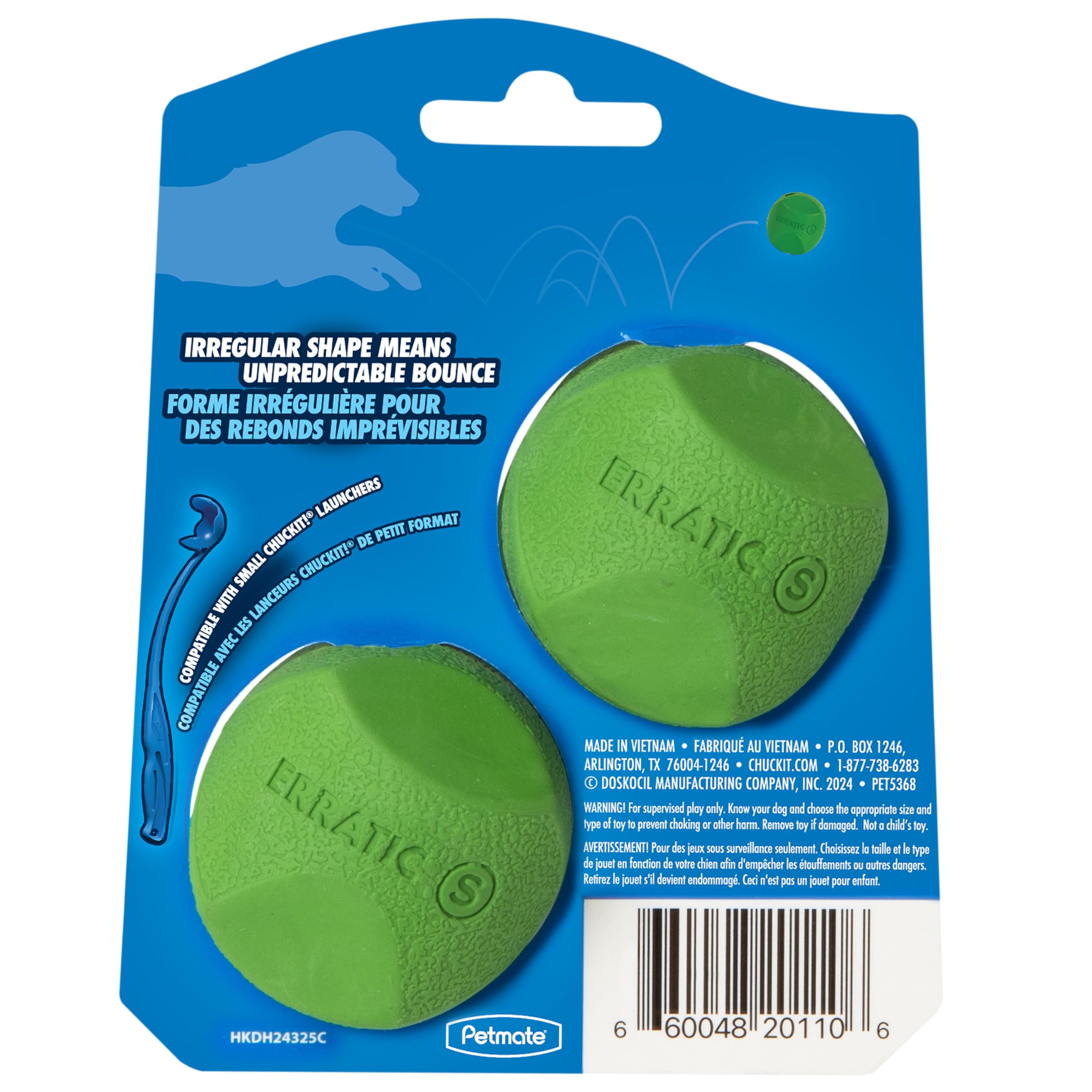Chuckit! bola de goma natural suave para masticación y juego seguro.