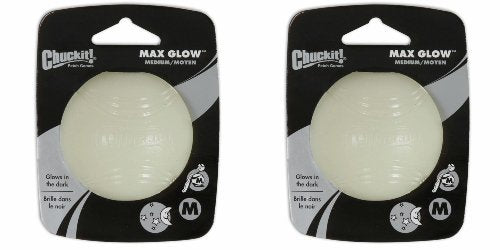 Chuckit! Max Glow Ball Mediana, balón luminoso para juegos nocturnos y localización fácil