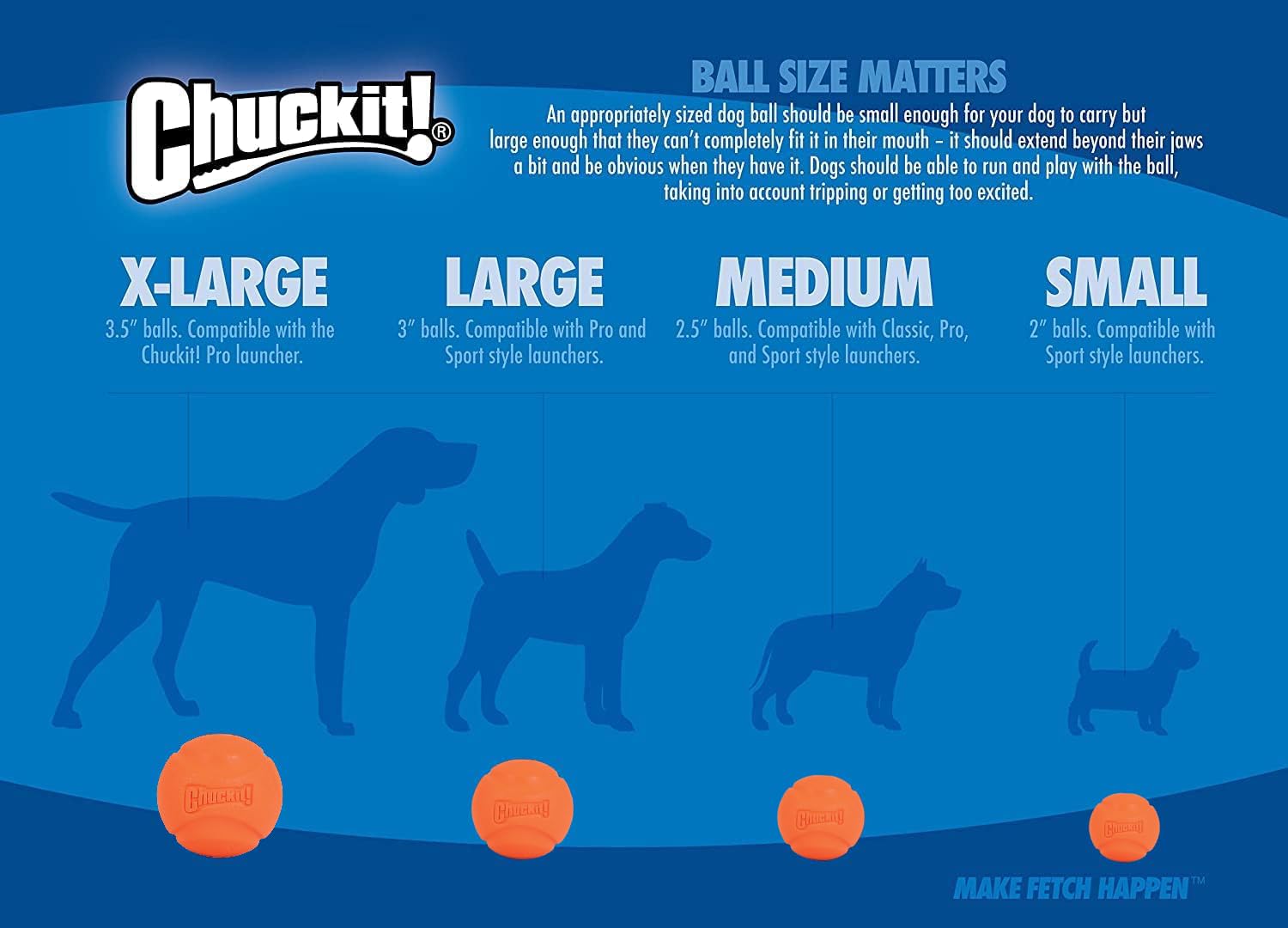 Chuckit! pelota mediana 2.5 pulgadas, ideal para perros medianos.