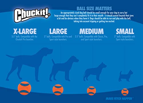 Pack de dos pelotas Chuckit! para repuestos durante sesiones largas.