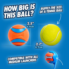 Chuckit! Ultra Ball: goma texturada y núcleo grueso para juegos vigorosos.