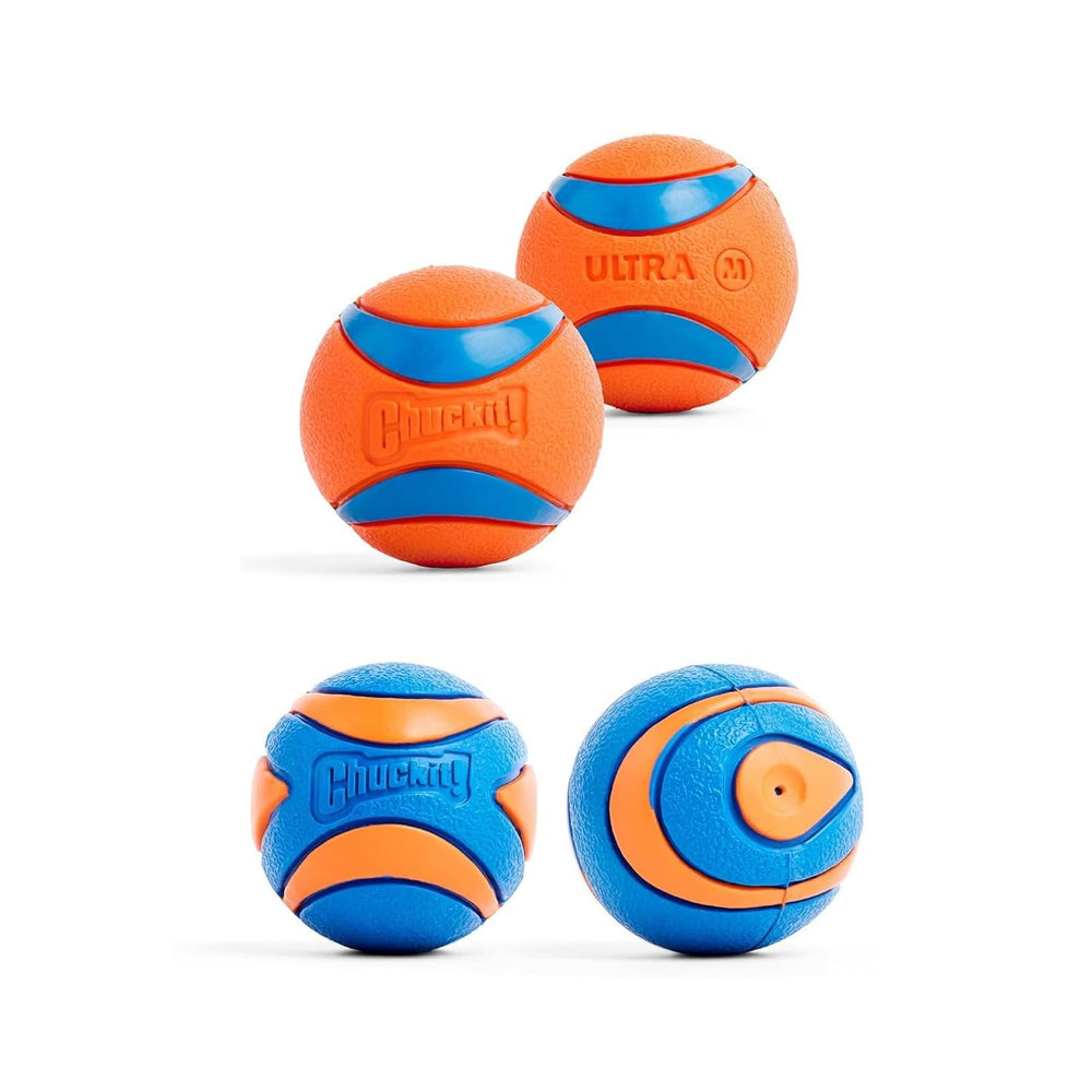 Chuckit! Ultra Ball Mediana, diámetro 2.5 pulgadas, ideal para perros de tamaño medio.