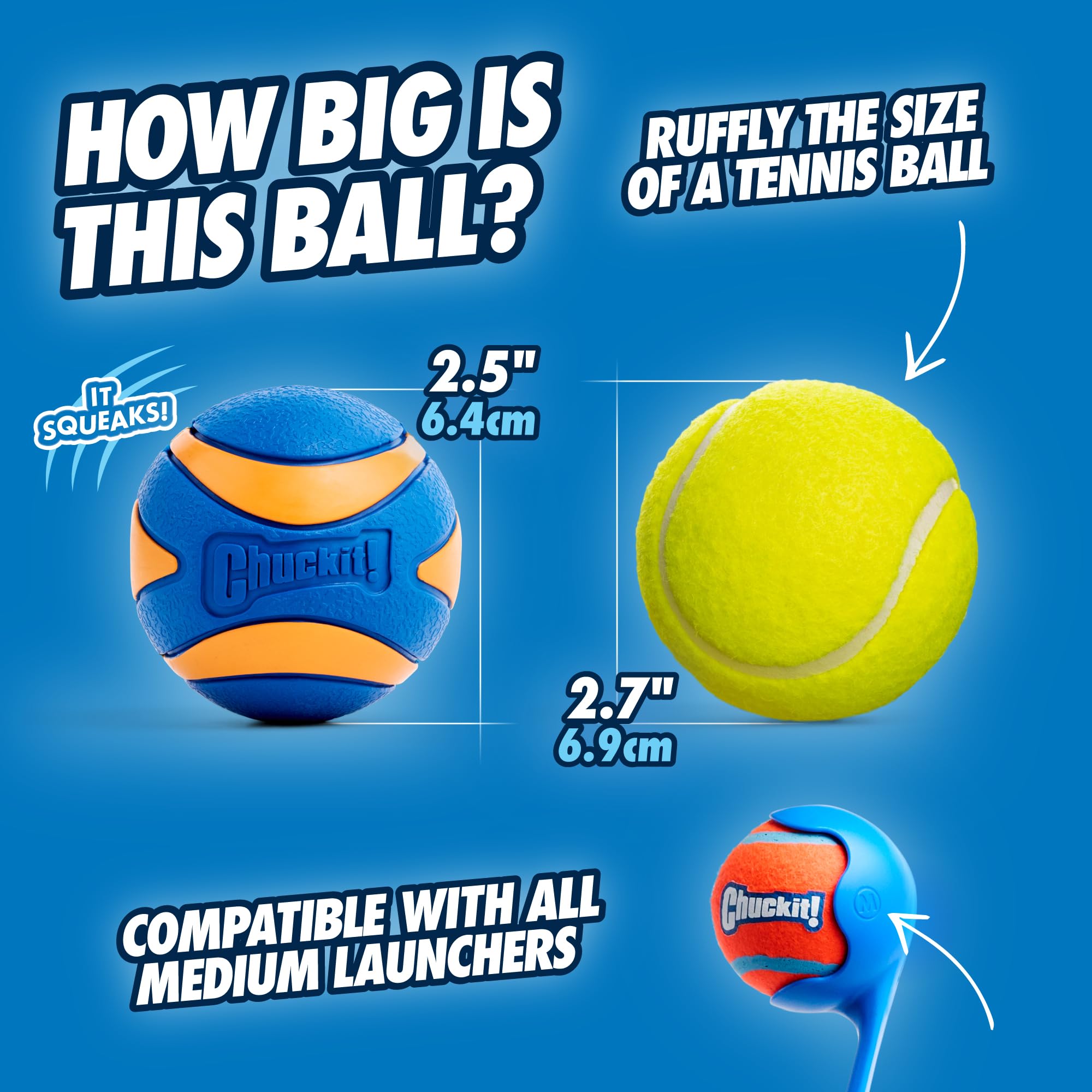 Pelota Chuckit! Ultra Ball Mediana resistente para juego activo del perro.