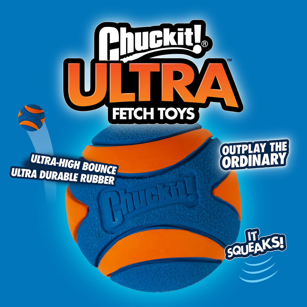 Paquete de 4 Chuckit! Ultra Ball Mediana para sesiones repetidas de juego.
