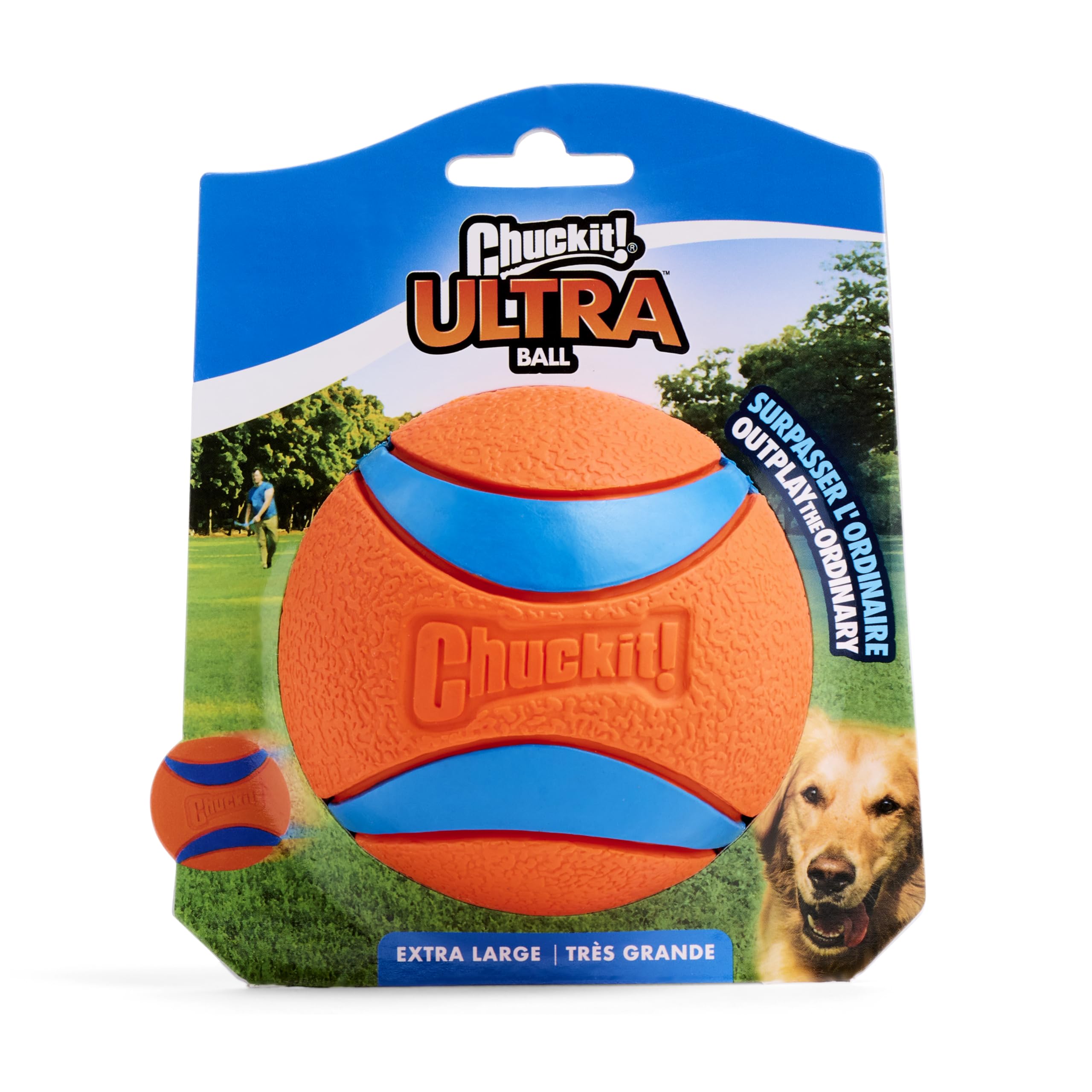 Chuckit! Ultra Ball XL, compatible con lanzadores XL para lanzamientos largos.