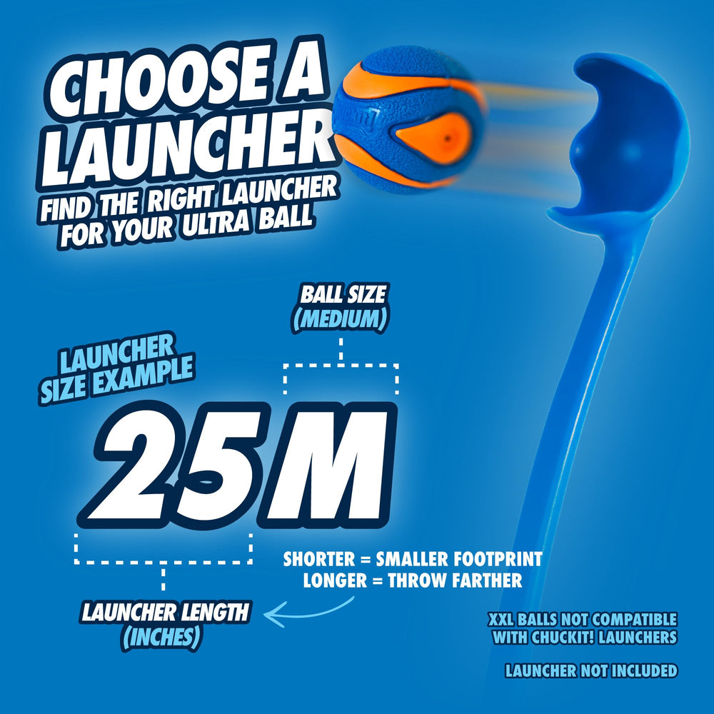 Paquete de dos Chuckit Ultra Squeaker para entretenimiento prolongado.