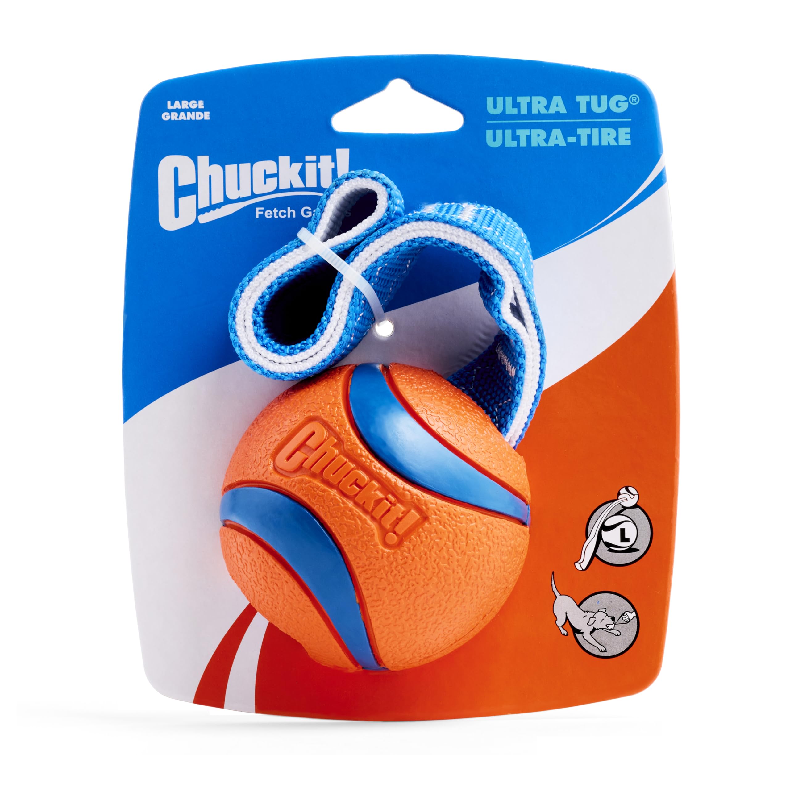 Chuckit Ultra Tug tamaño grande, perfecto para perros de 60 a 100 libras.