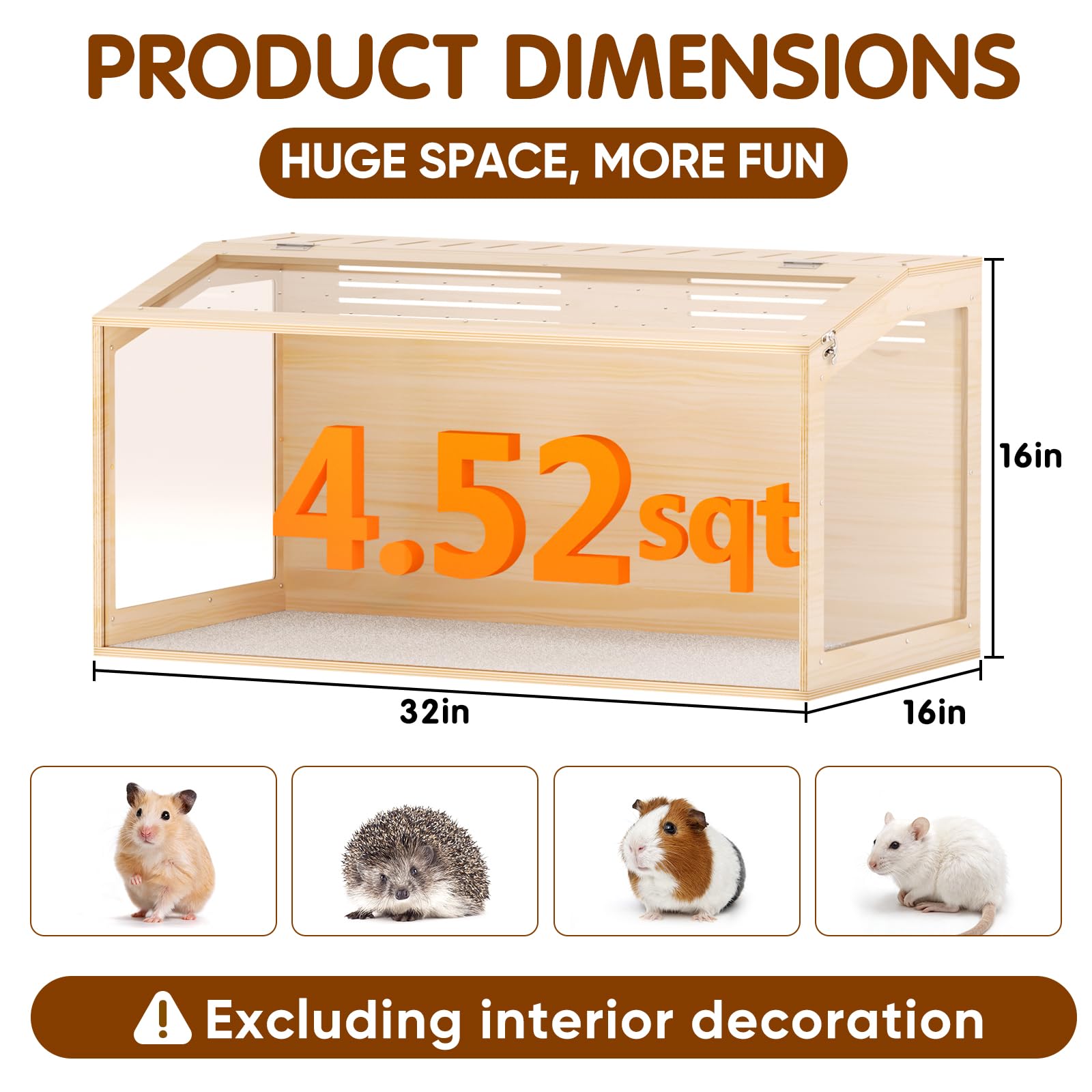 Chuiendi jaula de madera con acabado limpio y fácil limpieza