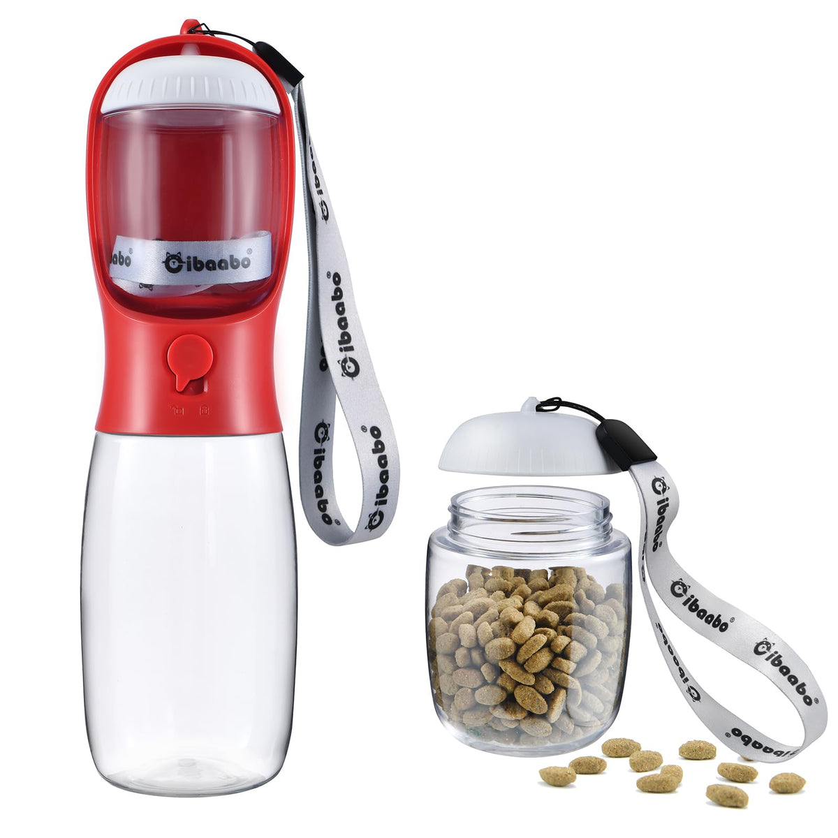Cibaabo botella para perros con contenedor de alimento, ideal para paseos