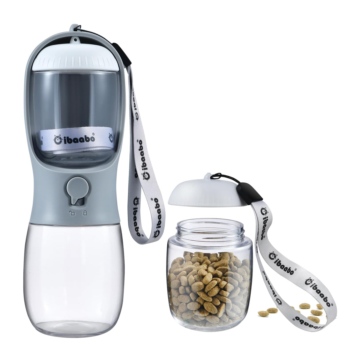 Cibaabo botella para perros con contenedor de comida, ideal para paseos
