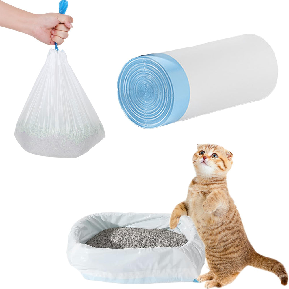 Bolsas CIOKIT para arenero de gato con cordón, fáciles de desechar; útiles para cambios rápidos.