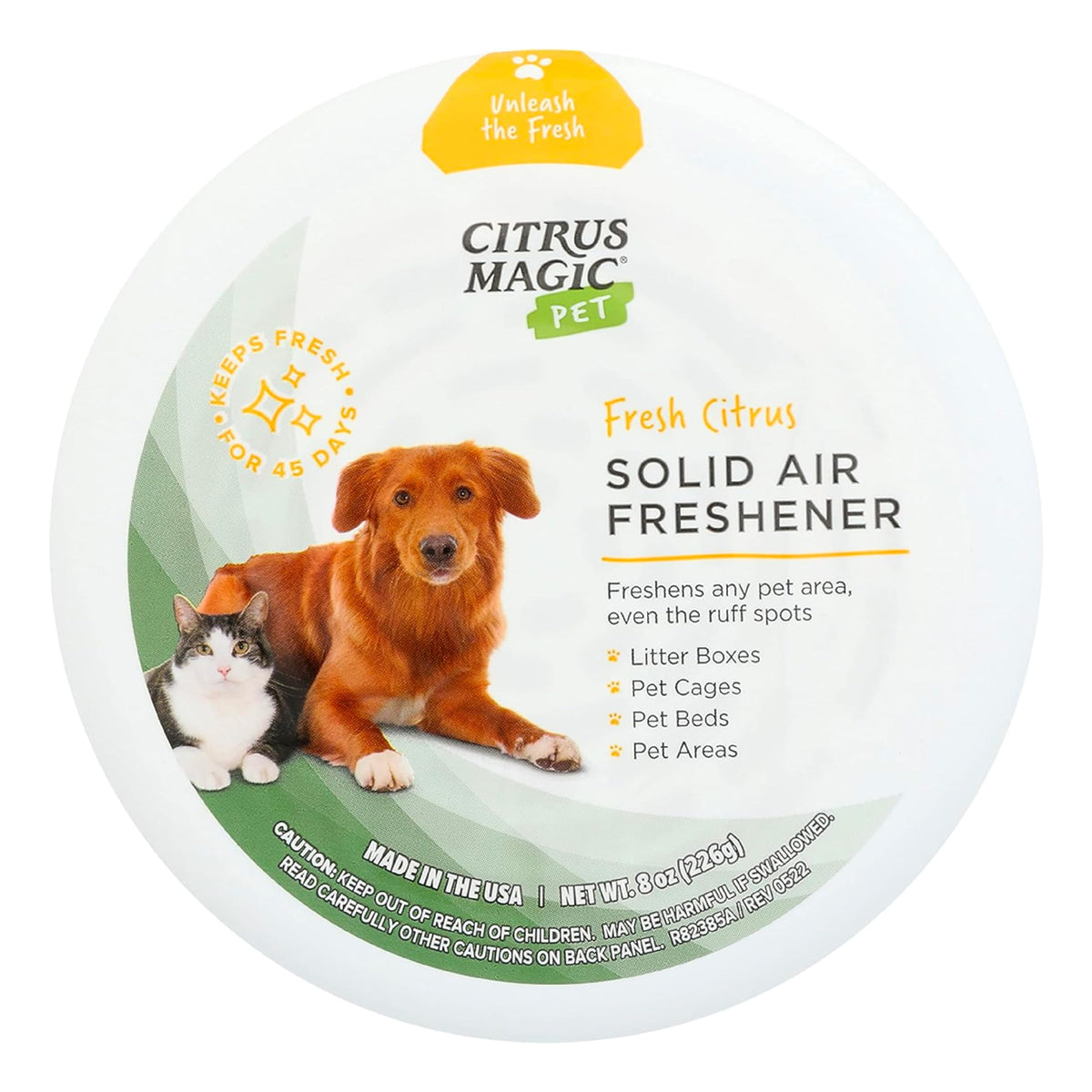 Ambientador sólido Citrus Magic para mascotas con aroma cítrico