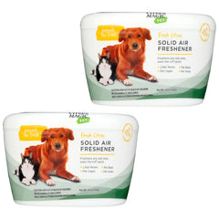 Citrus Magic Pet Solid Air Freshener en el frontal del empaque, aroma cítrico duradero.