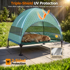 CJYMMFAN cama para perro con cobertura amplia para sol