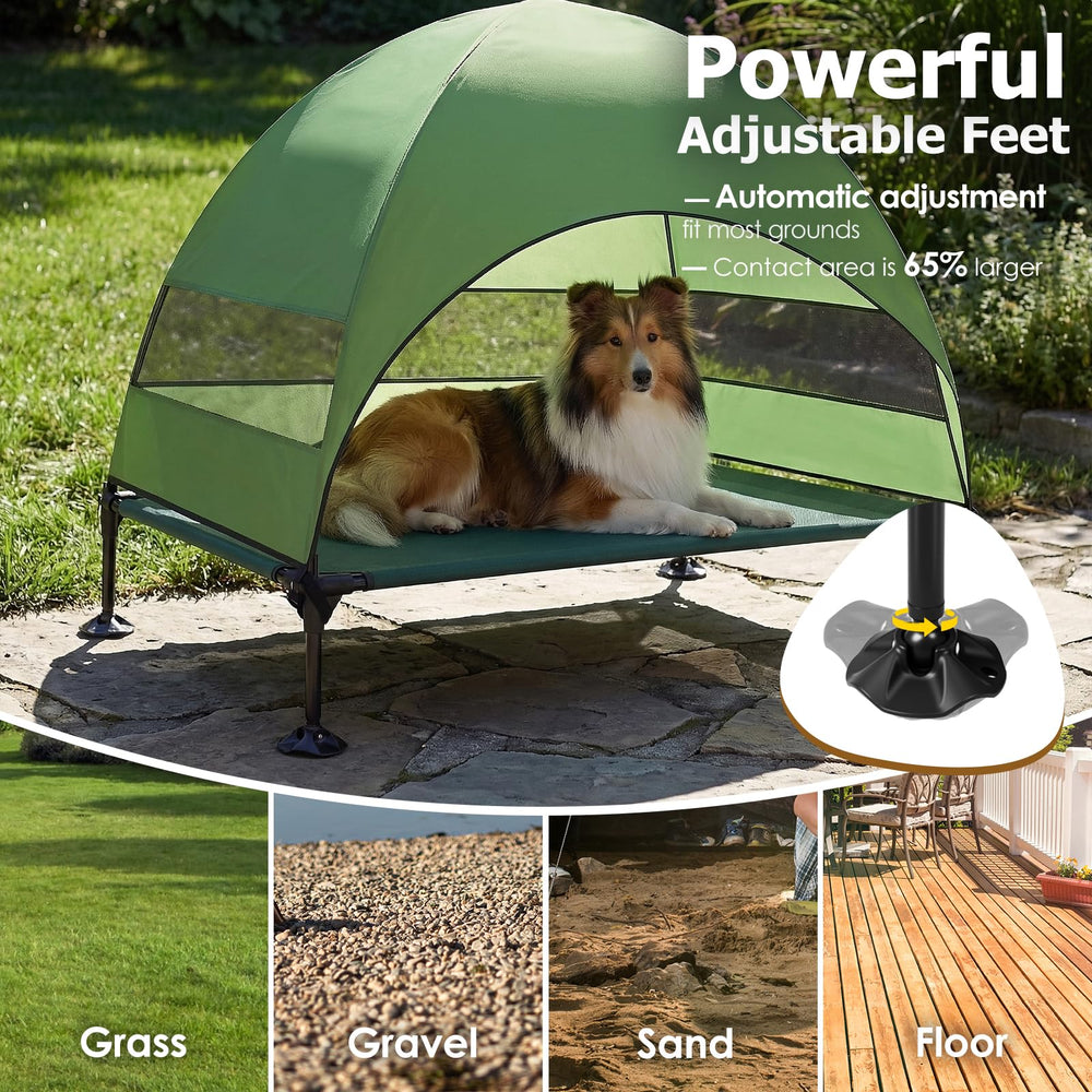 CJYMMFAN cama para perro con pies ajustables, estable en arena o hierba