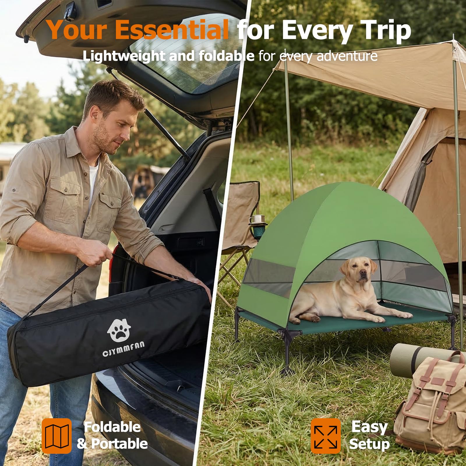 CJYMMFAN cama para perro para camping, ligera y portátil