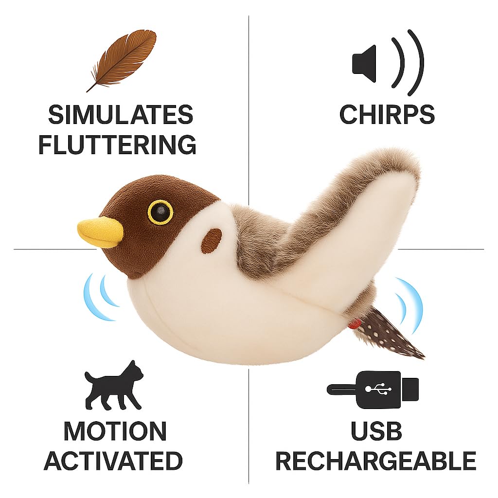 CKFPS Juguete Pajaro Uso Interior, perfecto para gatos curiosos en casa