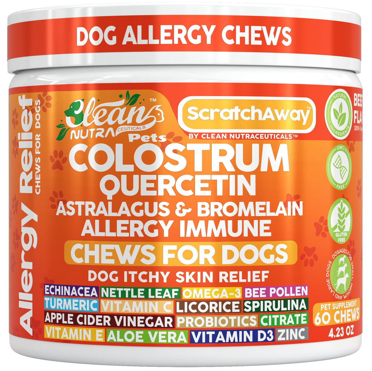 Clean Nutraceuticals empaque de bocaditos para alergias en perros facilita la dosificación diaria