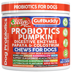 Clean Nutraceuticals probióticos para perros con calabaza en polvo, apoyo digestivo