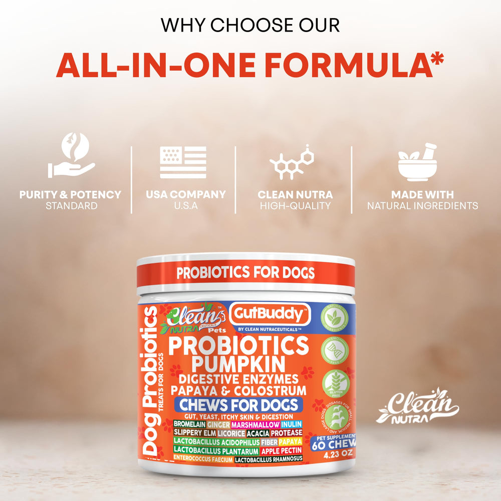 Clean Nutraceuticals probióticos para perros, olmo resbaladizo recubre mucosas