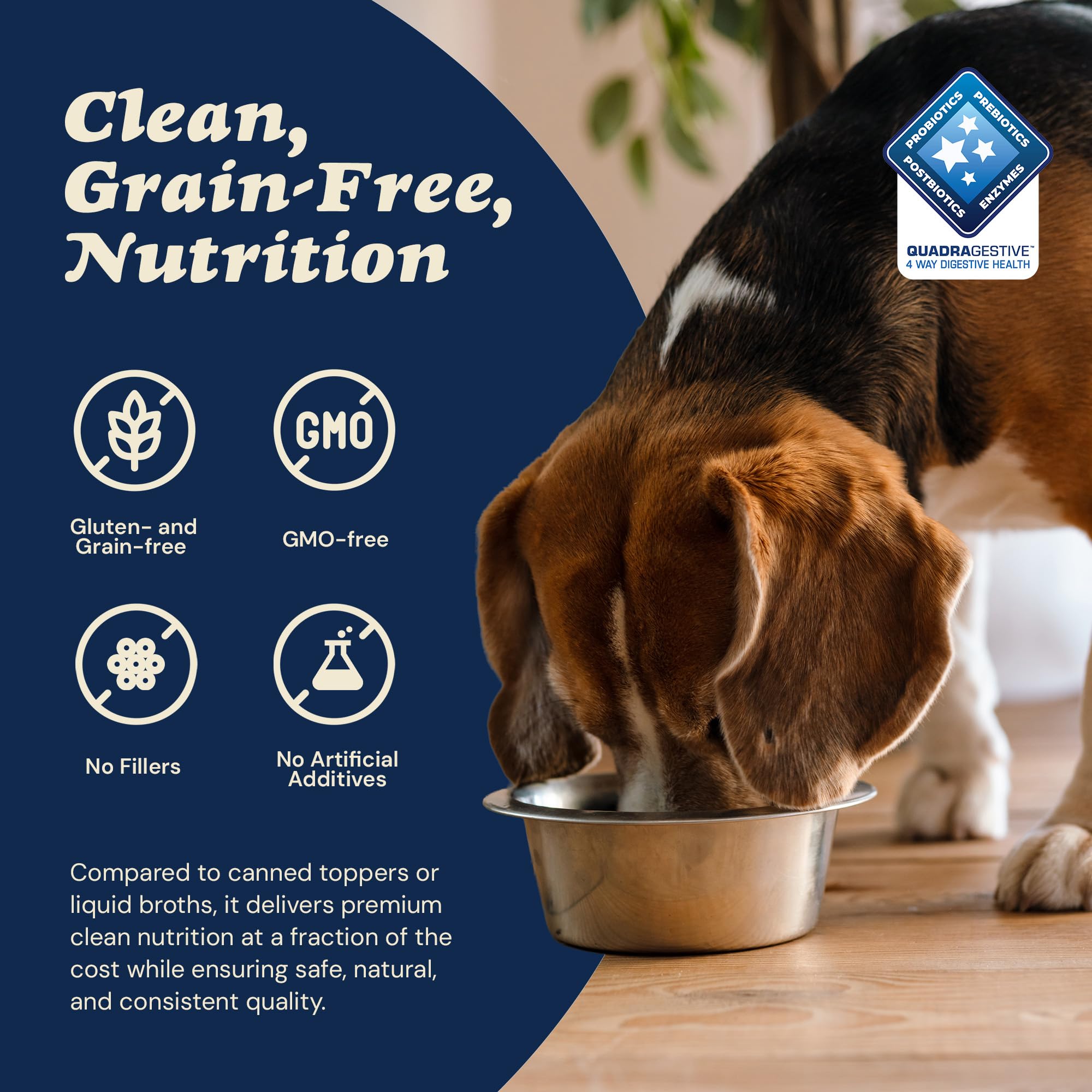 Perro disfruta Paw Jus para perros exigentes