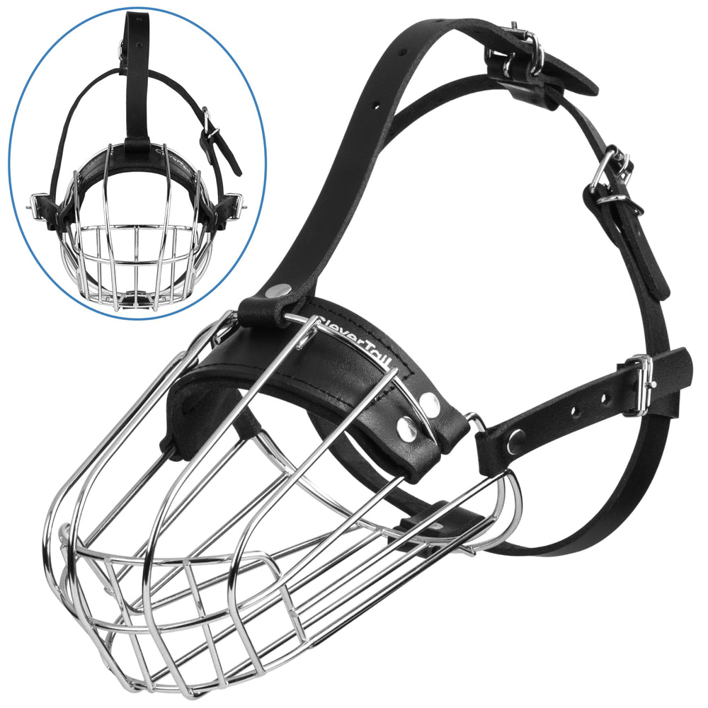 Bozal metálico CleverTail para doberman, vista lateral, ajuste cómodo