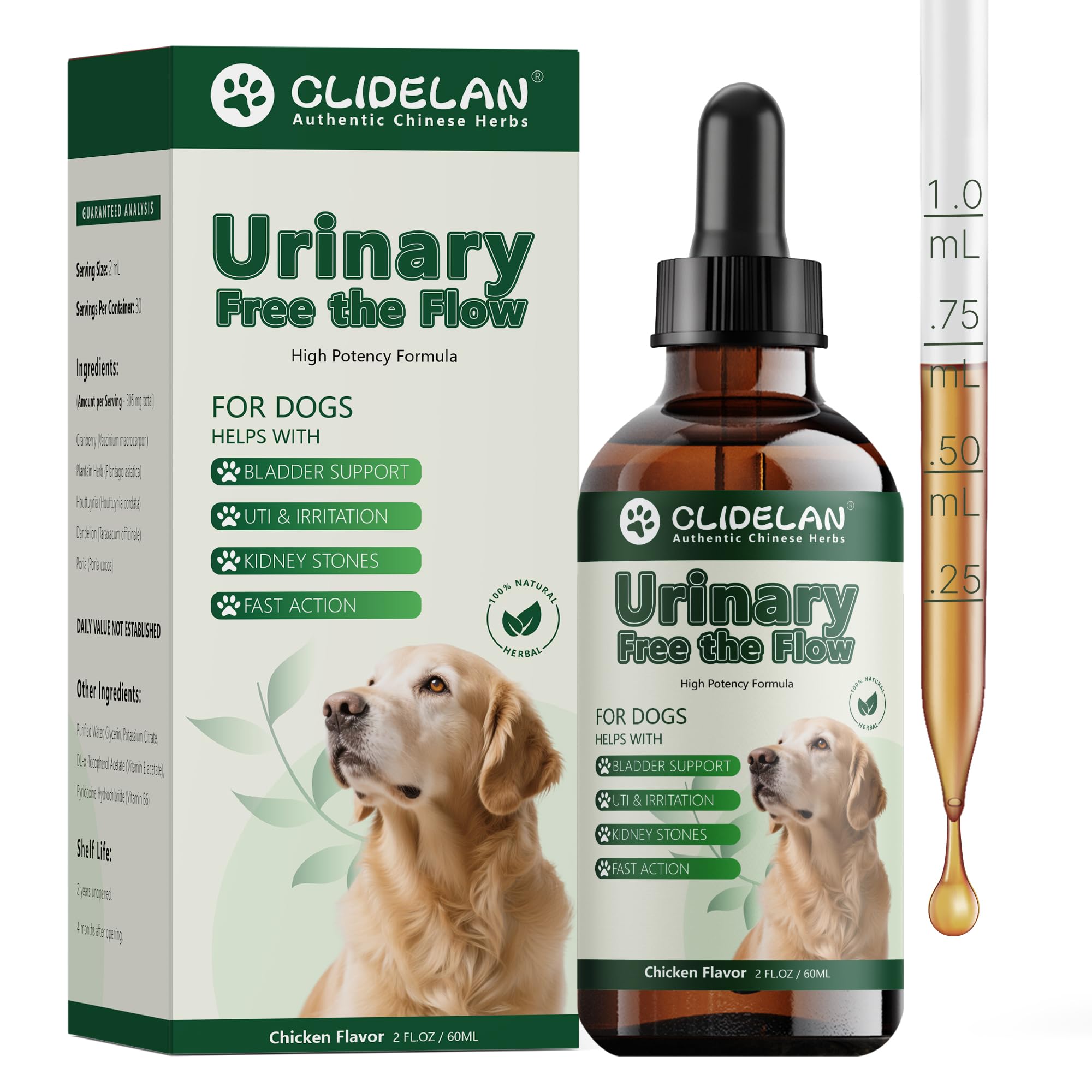Clidelan disolutor cálculos de vejiga para perros, apoya la salud urinaria diaria.