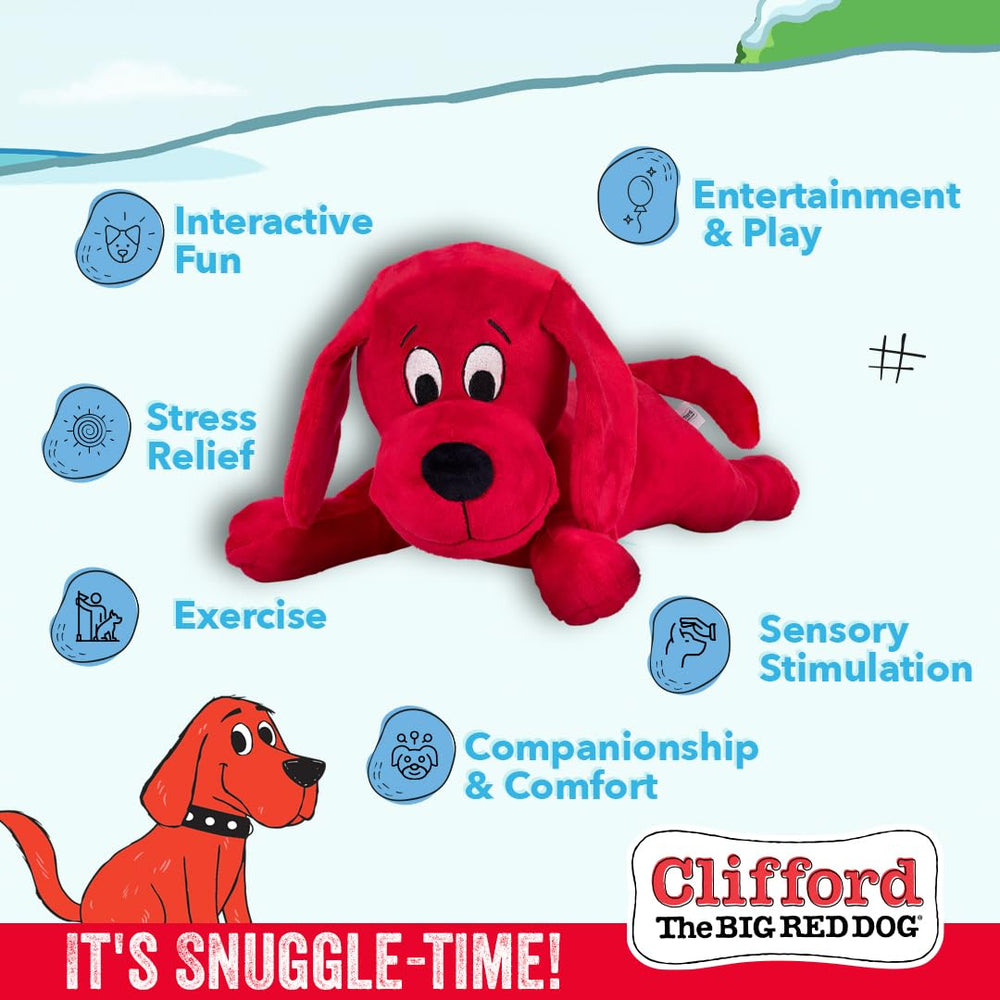Clifford con chirriador, ideal para juego interactivo en casa.