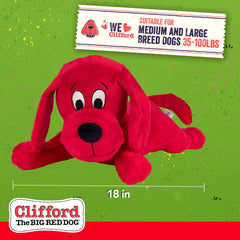 Clifford peluche crujiente para cachorros, estimula juego sensorial.