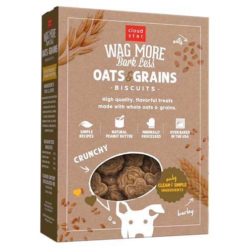 Galletas Cloud Star Wag More Bark Less con mantequilla de cacahuete natural, premio para entrenamiento.