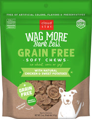 Cloud Star Wag More Bark Less: masticables suaves de pollo y batata para perros