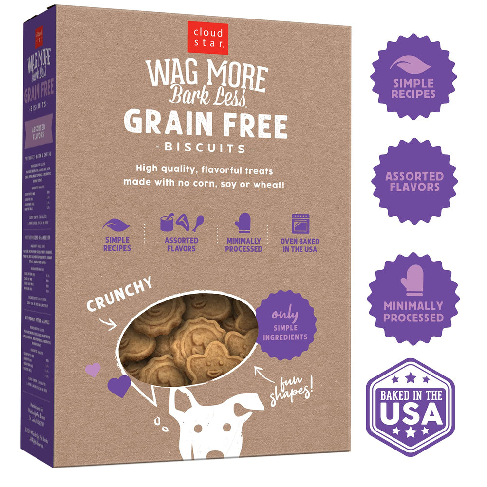 Cloud Star Wag More Bark Less: sabor mantequilla de cacahuate y manzanas para perros curiosos
