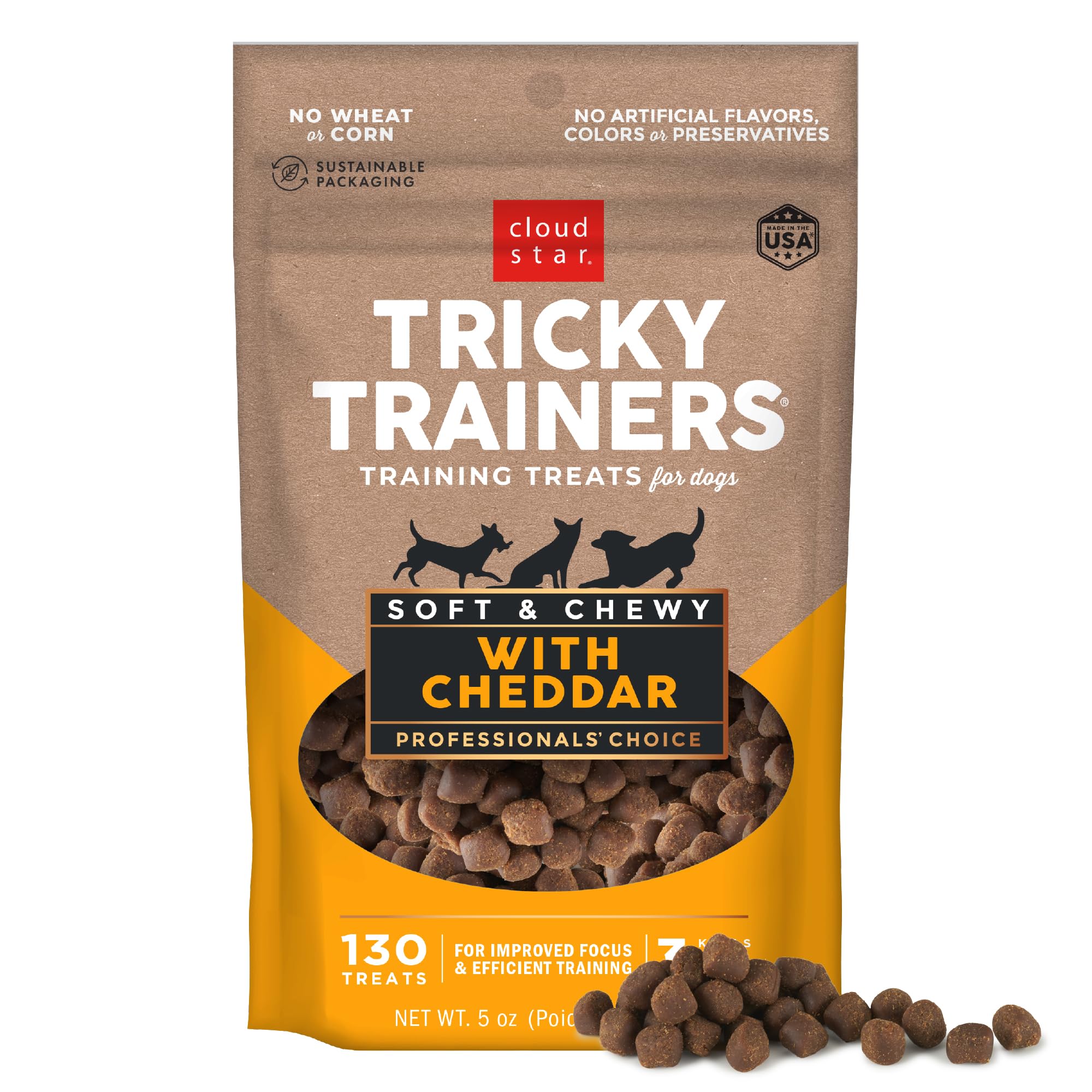 Cloud Star Tricky Trainers cheddar 5 oz: ideal para reforzar entrenamientos diarios.