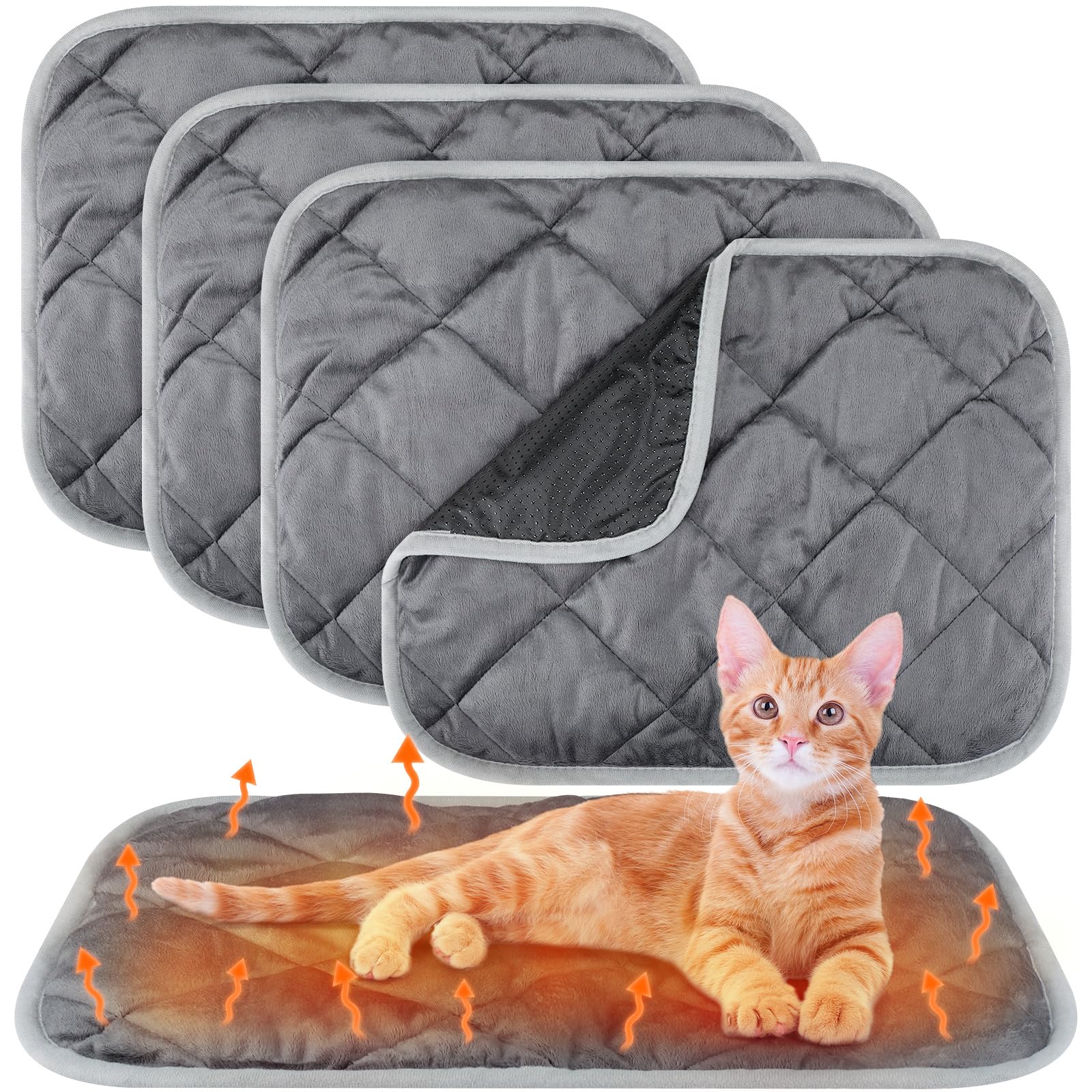 Tapete autocalentable Clysee para mascotas en gris, ideal para mantener cálidos a gatos y perros.