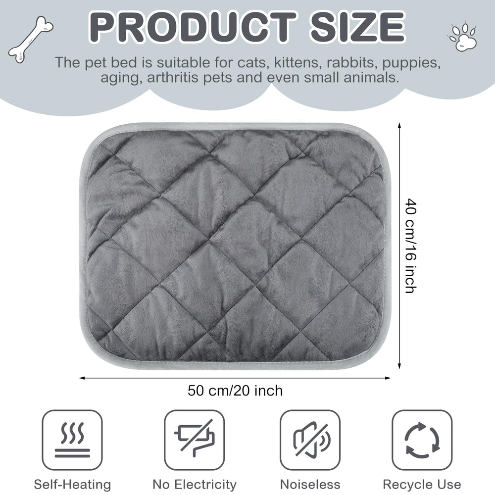Tapete autocalentable Clysee para mascotas gris, perfecto para días fríos en casa.