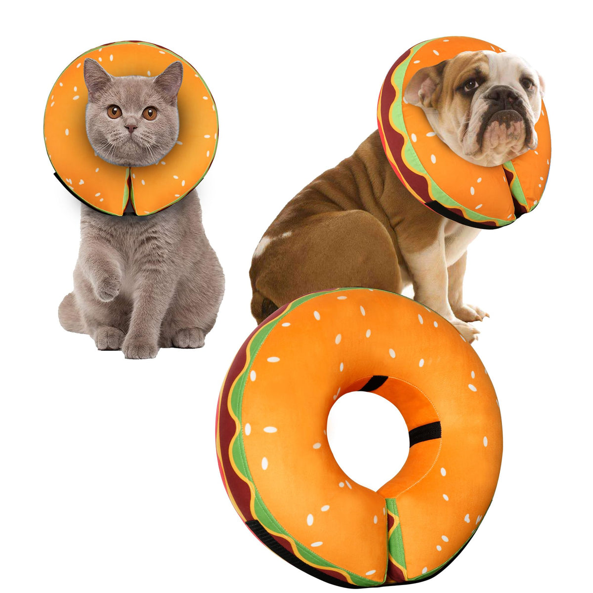 Cneo collar anillo inflable dona para perro grande; protección suave durante la recuperación.