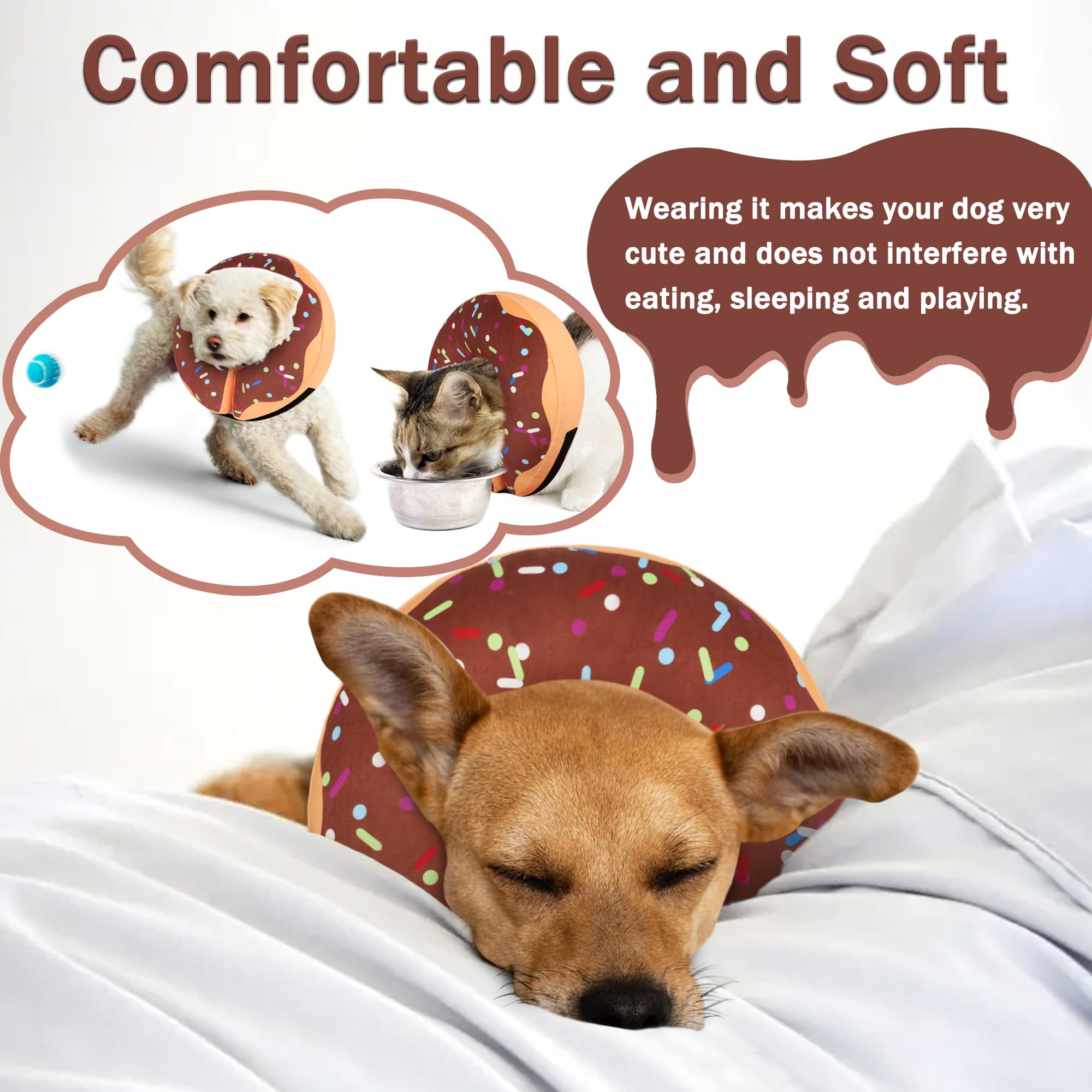 Cneo Collar rosquilla inflable, ajuste con correa: adaptación segura para cuellos de perros y gatos
