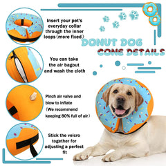 Funda exterior lavable del collar inflable Cneo para limpieza fácil.