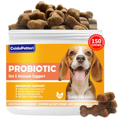 CnidoPetteri botella de probióticos para perros, apoyo digestivo.