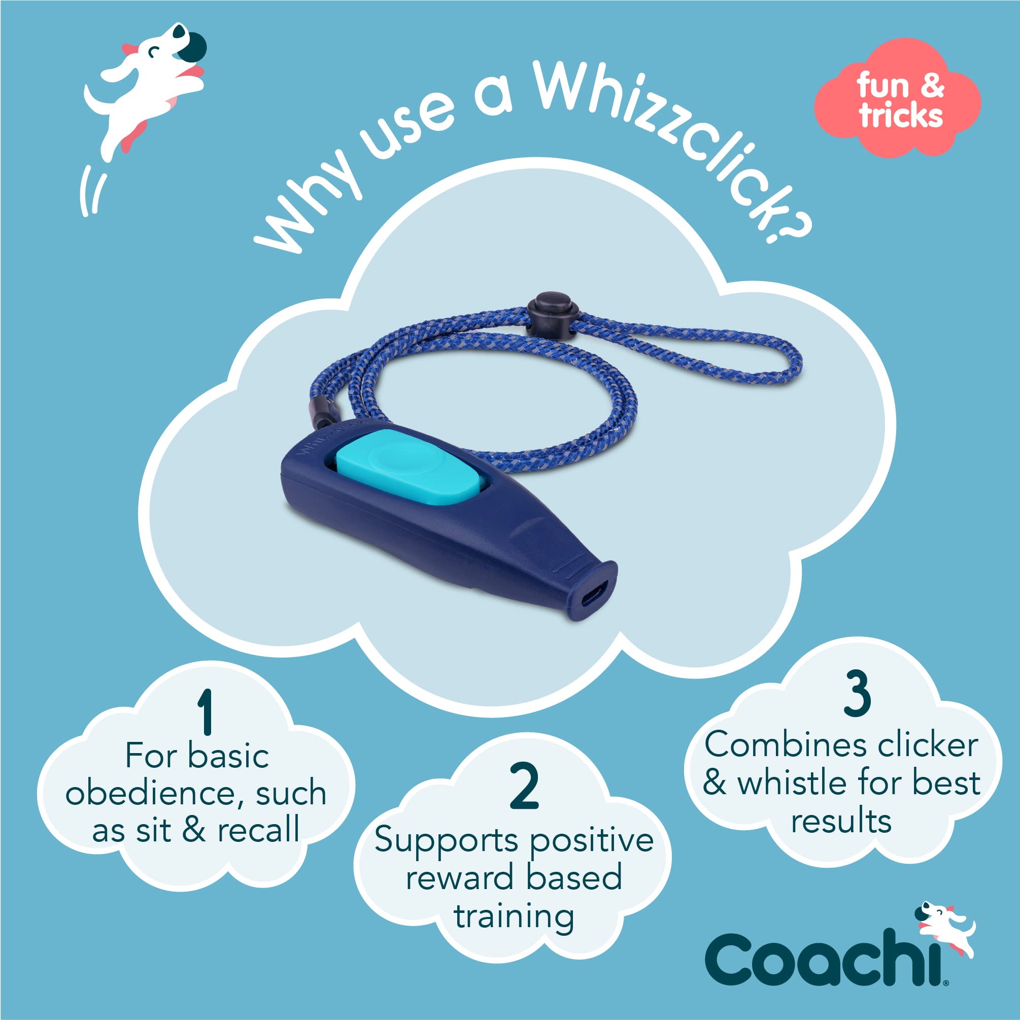 Coachi Whizzclick silbato recuerdo distancias para llamar al perro.