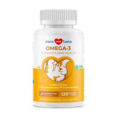 Omega3 Coco y Luna para perros, tabletas masticables para uso diario.