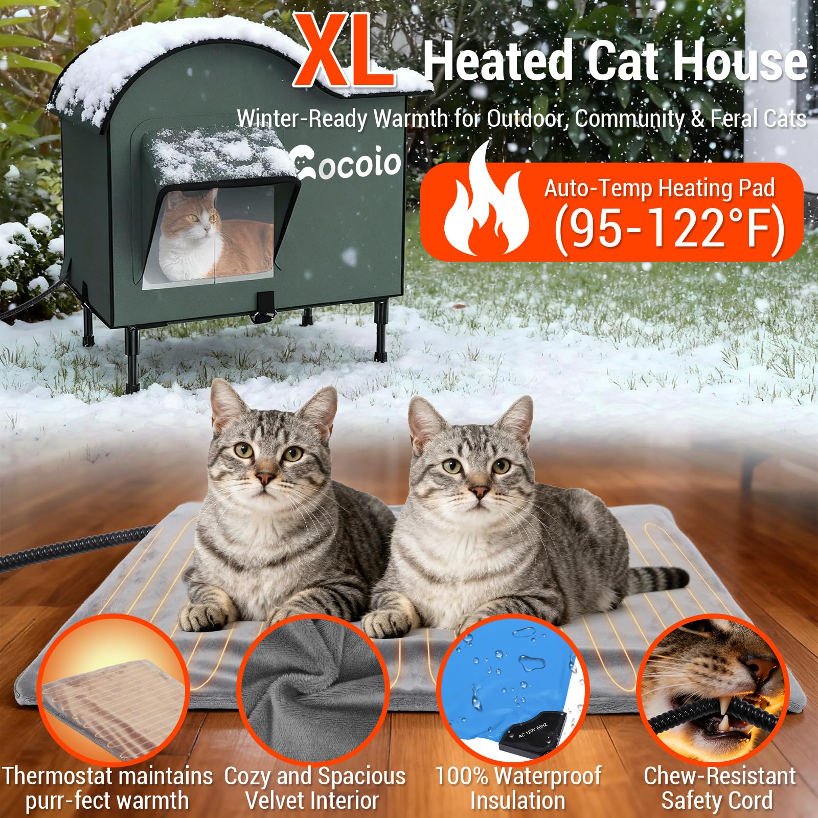 Cocoio casa-gatos externA-espacio multi-gatos