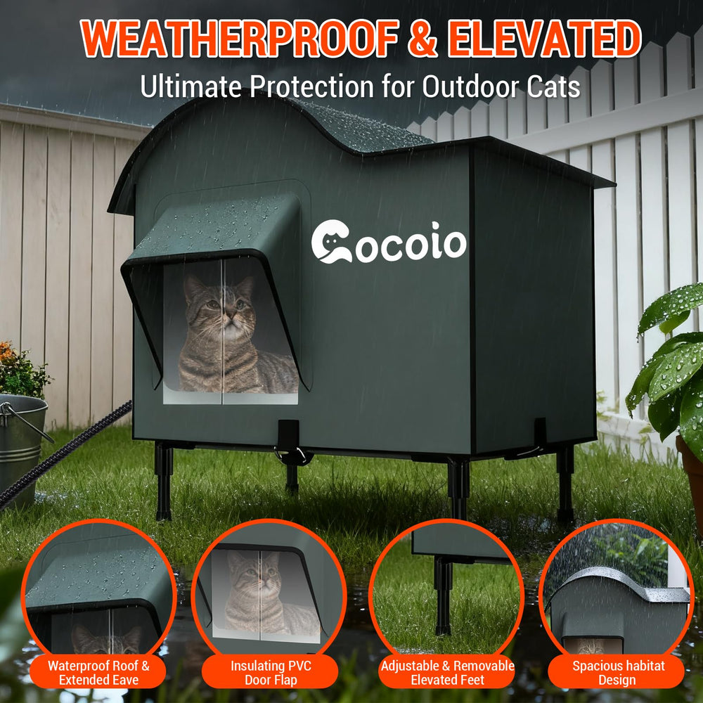 Cocoio casa-gatos externA-puertas escape cierre