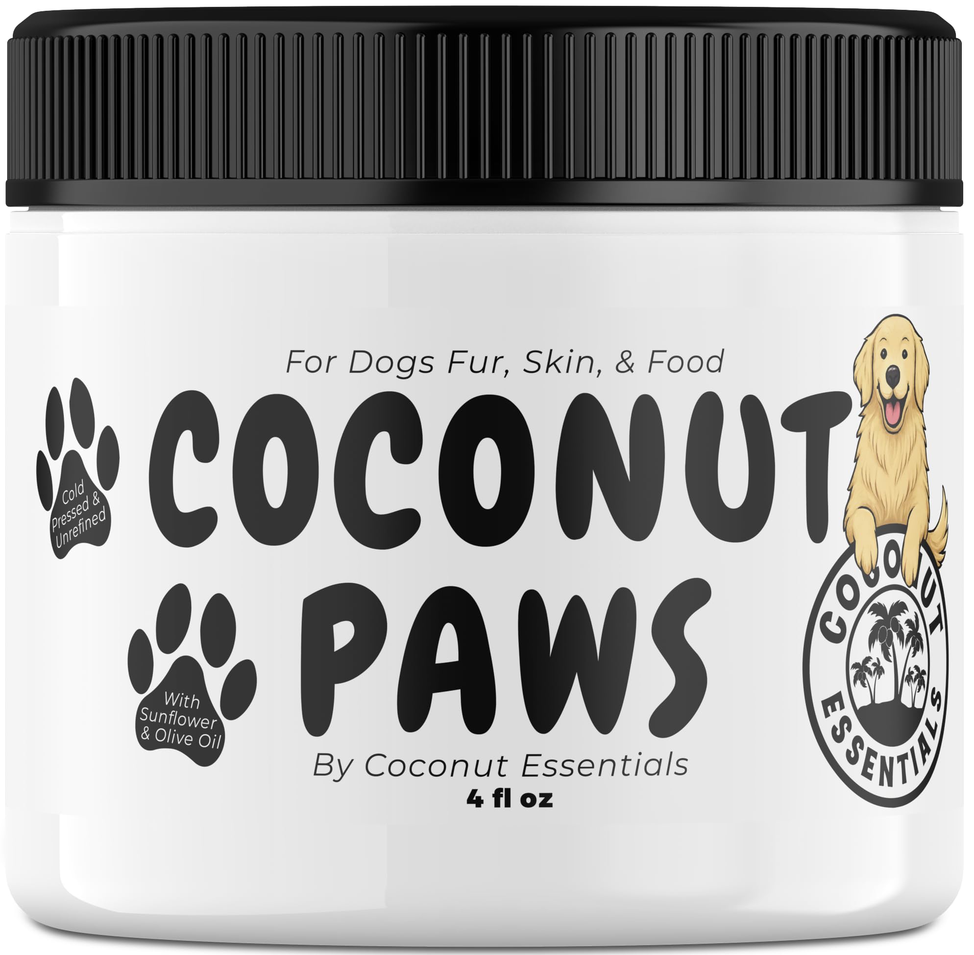 Coconut Essentials Coconut Paws crema para patas del perro, alivio y protección.