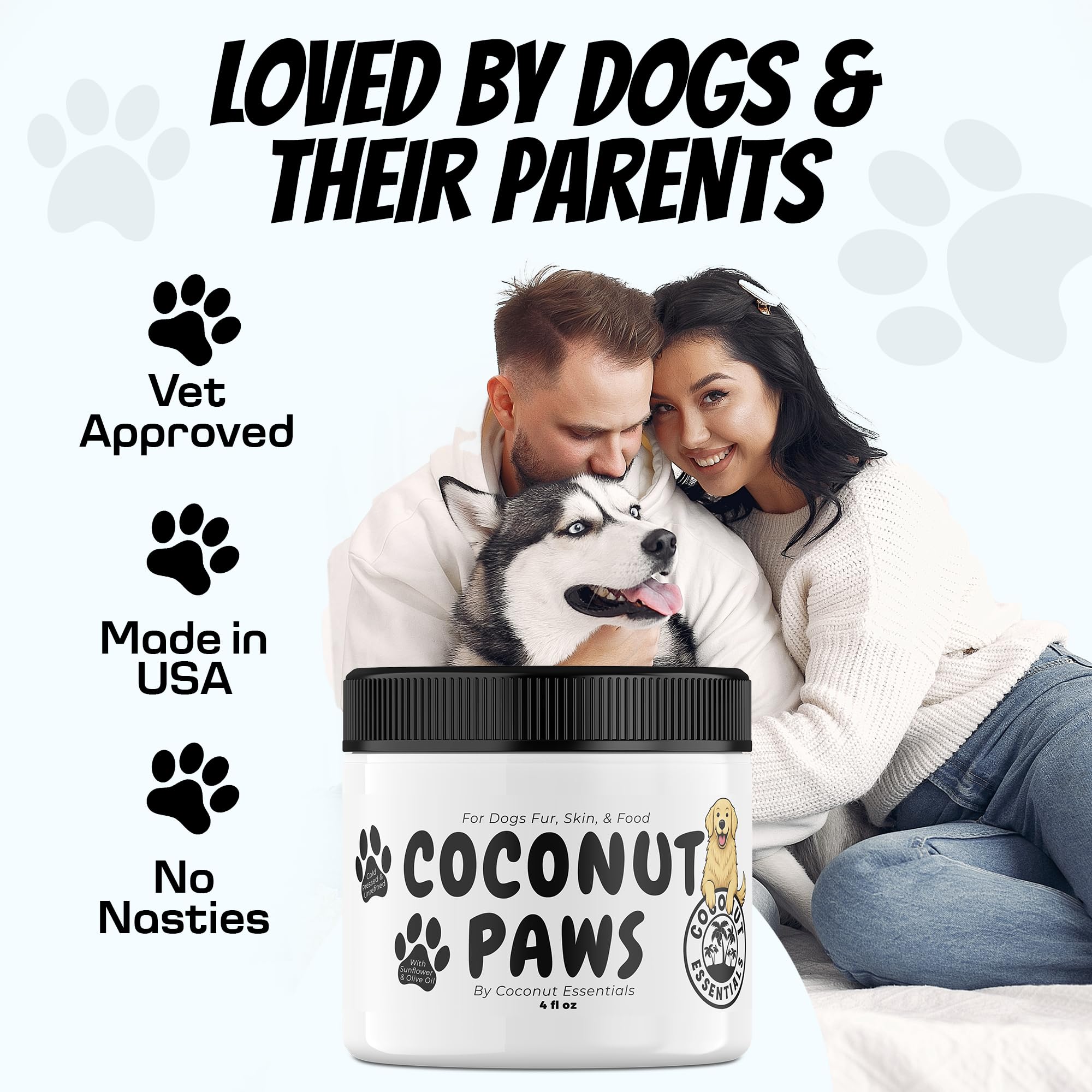 Coconut Essentials Coconut Paws tratamiento de nariz seca del perro.