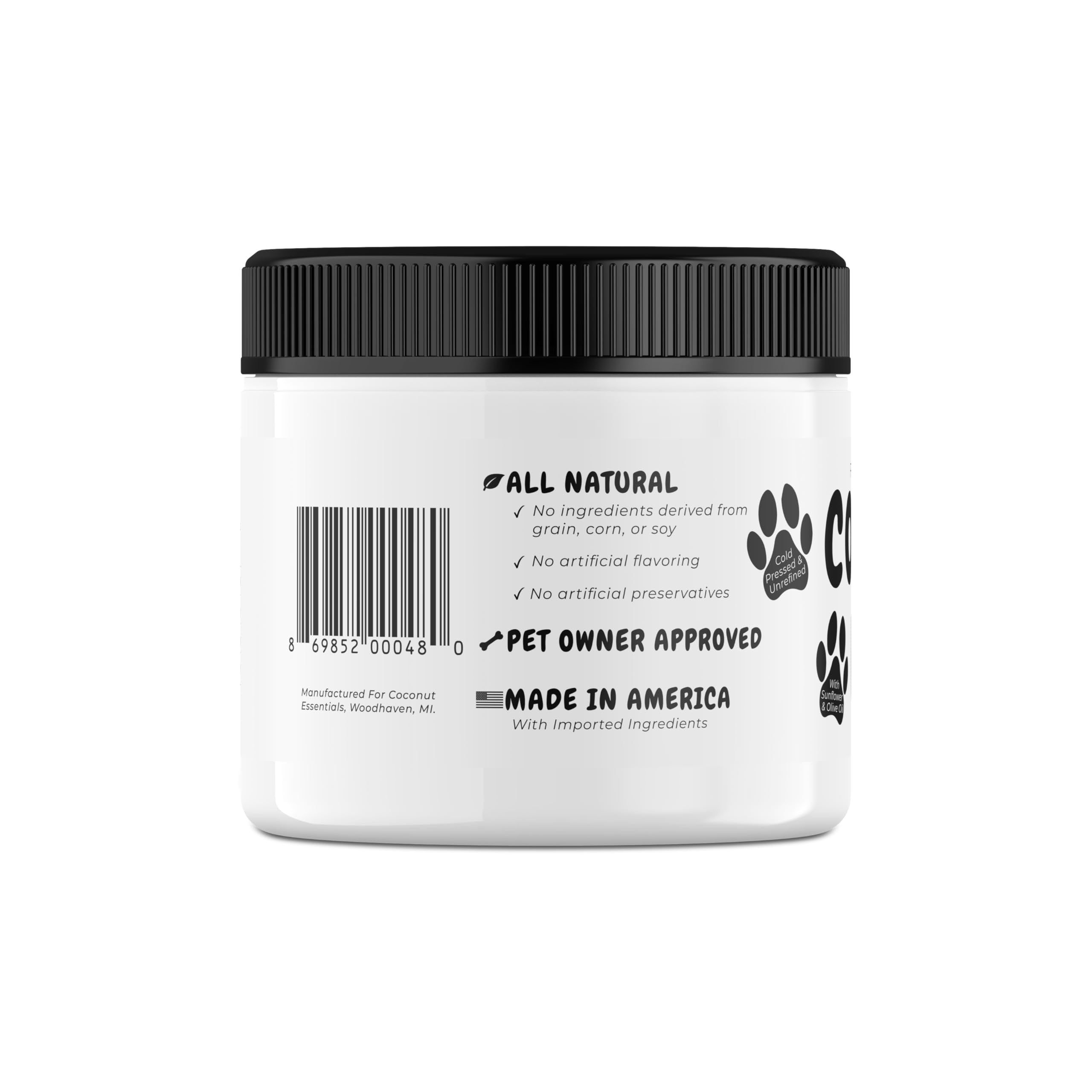 Coconut Essentials Coconut Paws recomendado por veterinarios para perros.