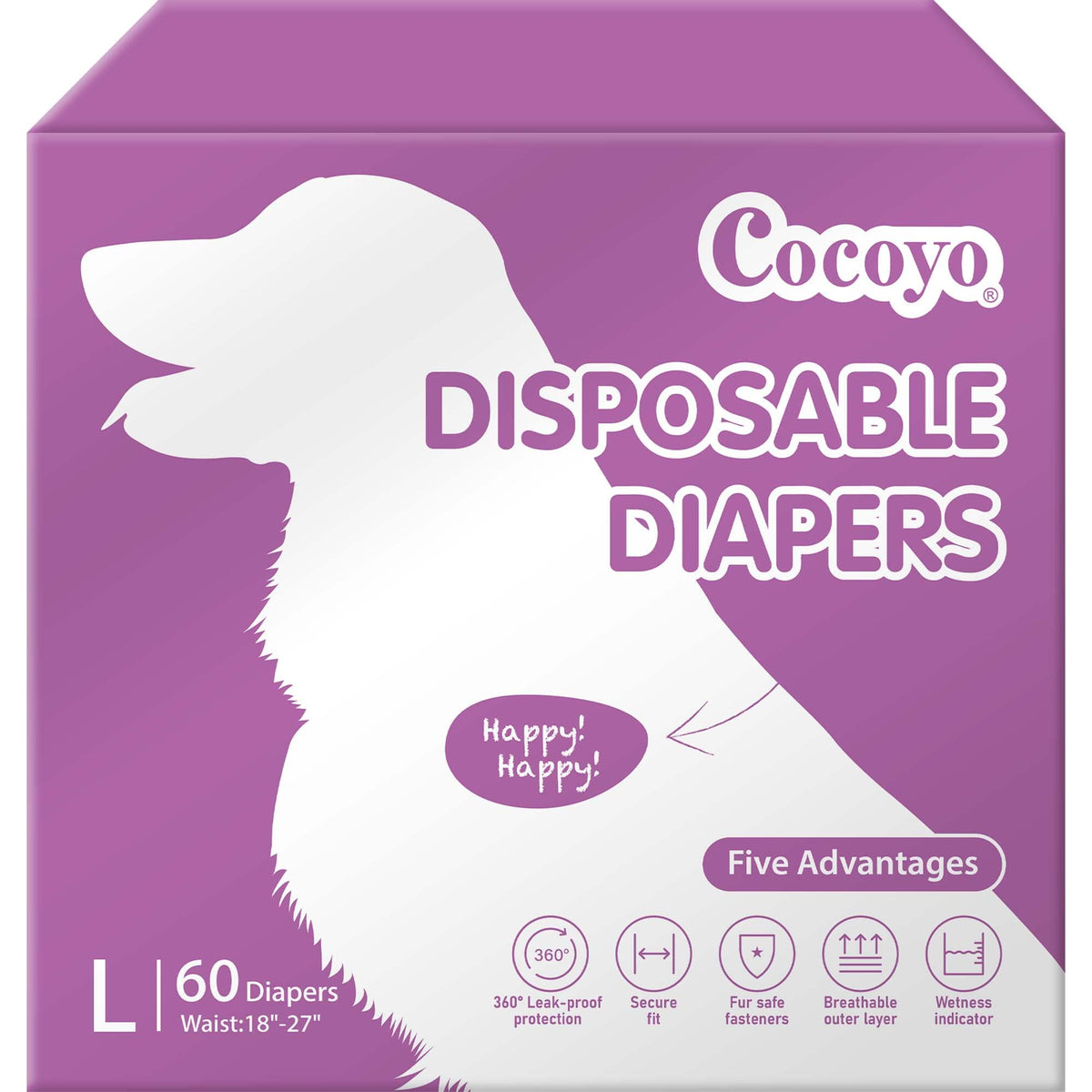 COCOYO paños para perros hembra con ajuste seguro para paseos.
